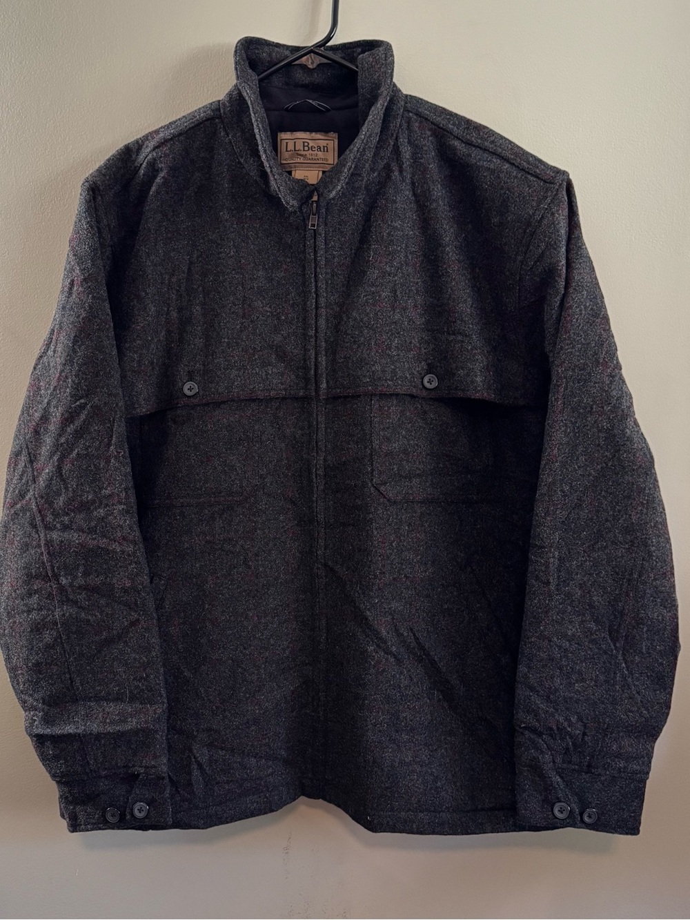 L.L.Bean Men's XXL Wool Blend PrimaLoft Insulated Quilted Jacket